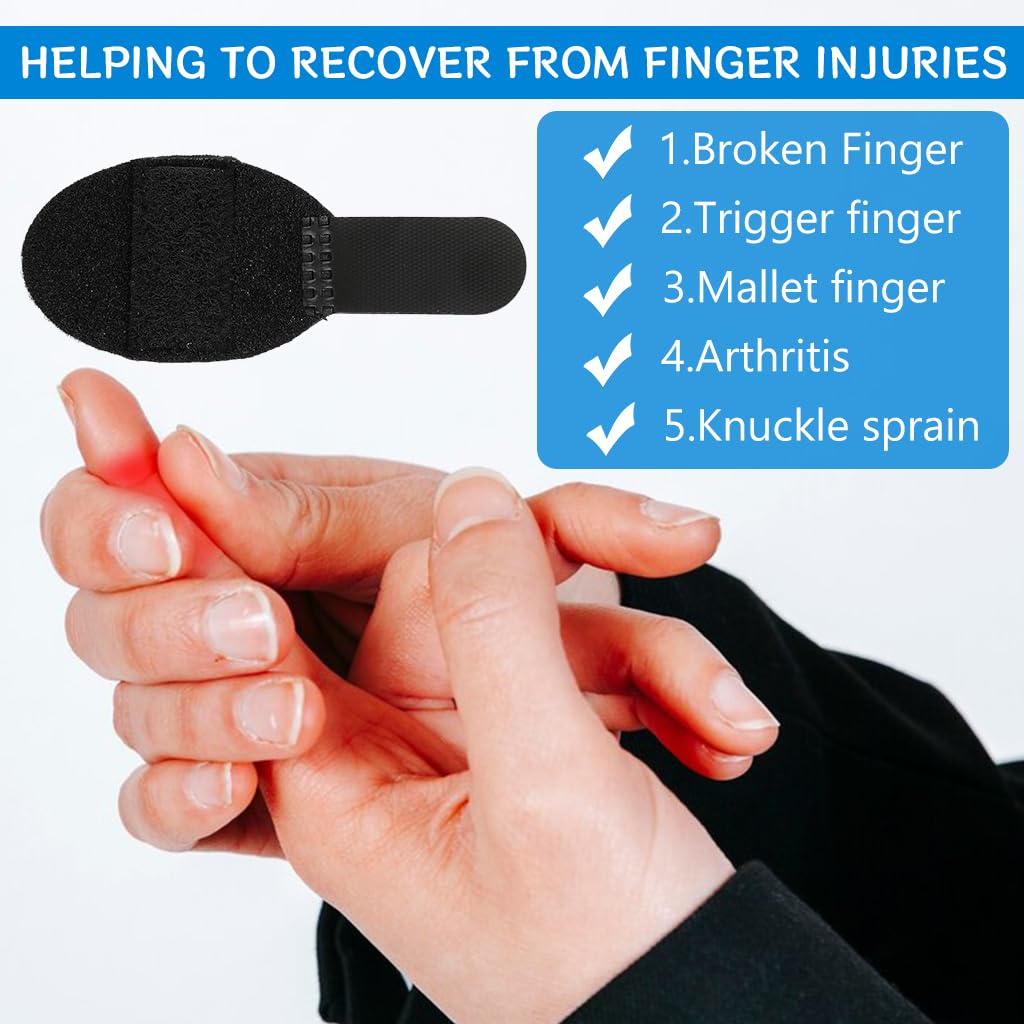 HANNEA 5PCS Trigger Finger Splints, Thumb Finger Brace for Trigger Finger Knuckle Immobilization Pain Relief Finger Support Fits Index Middle Ring Pinky Fingers HANNEA 5PCS Trigger Finger Splints, Thumb Finger Brace for Trigger Finger Knuckle Immobilization Pain Relief Finger Support Fits Index Middle Ring Pinky Fingers